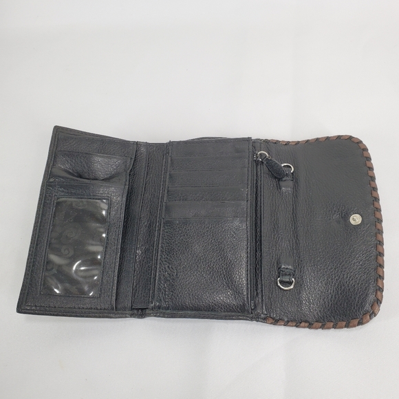 Vtg Brighton Black Pebble Leather Clutch Organizer Wallet 7 Pocket, 8 Card EUC. - Picture 16 of 16